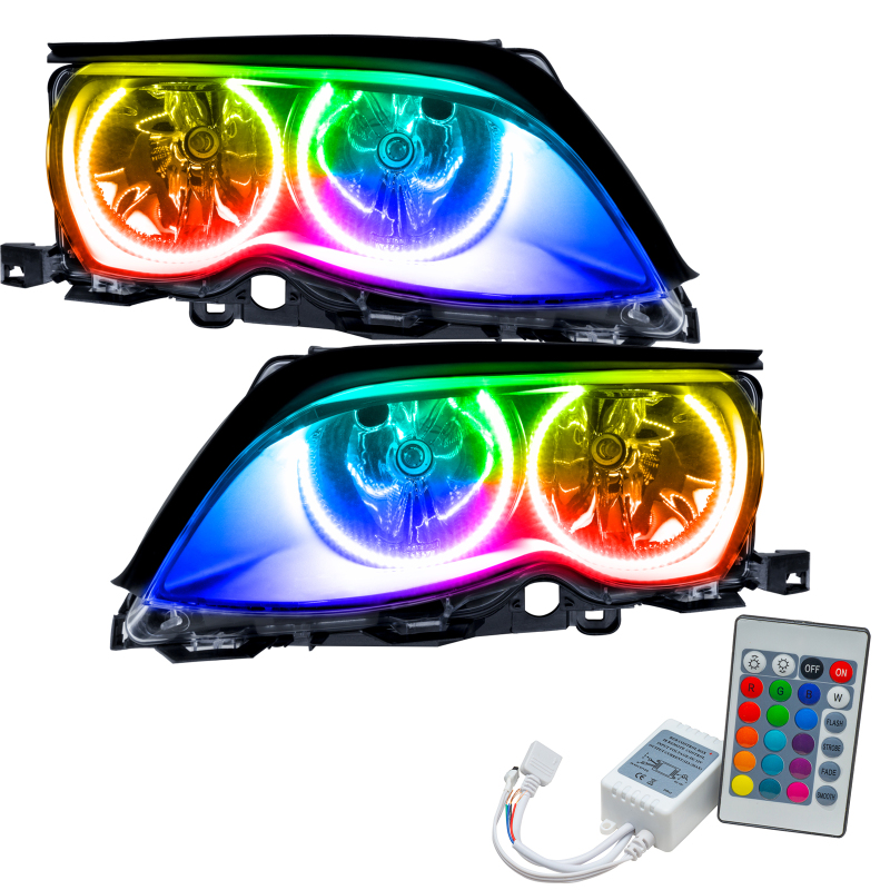 BMW 3 Series Headlight Assemblies - ORACLE Lighting - ColorSHIFT with Simple Controller - Black - `02-`05 BMW 3 Series Headlight Assemblies - ORACLE Lighting - ColorSHIFT with Simple Controller - Black - `02-`05